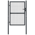 Mesh Garden Gate Galvanised Steel 100x125 cm Grey 145772