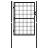 Mesh Garden Gate Galvanised Steel 100x125 cm Grey 145772