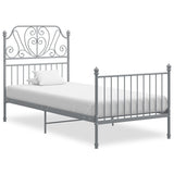 Bed Frame without Mattress Grey Metal 90x200 cm 324843