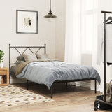 Metal Bed Frame without Mattress with Headboard Black 90x190cm 376494