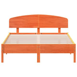 Bed Frame without Mattress Wax Brown 120x200 cm Solid Wood Pine 3207216