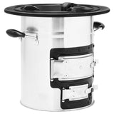 Camping Wood Stove Silver 51.5x35x30.5 cm Stainless Steel 319442