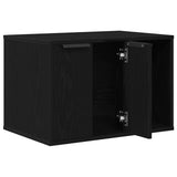 Cat Litter Box Enclosure Black Oak 60x40x40 cm Engineered Wood 865986
