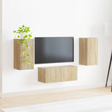 TV Cabinet Set Wall-mounted 6 pcs Sonoma Oak Engineered Wood 3409062