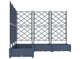 Garden Planter 5 pcs Grey 120 x 120 x 125.5 cm PP 42002865