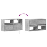 TV Wall Cabinet with LED Lights Concrete Grey 80x31x45 cm 852330