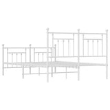 Bed Frame White Steel Double Bed Frame Rectangular 353604