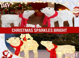 Set of 3 Lighted Polar Bear Family Christmas Decorations, Pre-lit Holiday Decor with 190 Warm White 26035753
