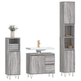 3 Piece Bathroom Furniture Set Grey Sonoma Engineered Wood 3190227