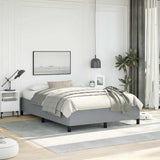 Bed Frame without Mattress Light Grey 137x190 cm Full Fabric 347104