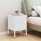 Nightstand White 35x35x51 cm Steel 336215