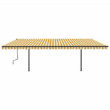 Manual Retractable Awning with LED 6x3 m Yellow and White 3070203