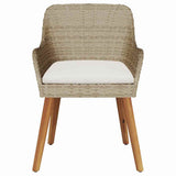 Garden Chair 2 pcs Beige 62.5 x 55 x 82 cm Poly Rattan 42006215