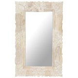 Mirror White Solid mango wood Medium Decorative Inlays Mirror 321633