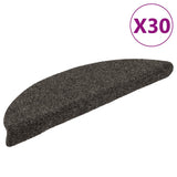 Stair Mats Self-adhesive 30 pcs 56x17x3 cm Anthracite Half Round 3365687