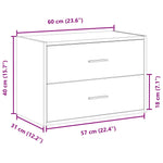 ZNTS Cabinet with 2 Drawers Old Wood 60x31x40 cm Engineered Wood 858835