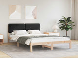 Bed Frame with Upholstered Headboard Black 120 x 190 cm 877926