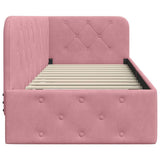 Corner Bed Frame with Headboard Pink 80 x 200 cm Velvet 42016516