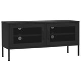 Tv Cabinet Black Steel 105 x 35 x 50 cm Levelers TV Cabinet 336241