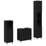 Bathroom Furniture Set 3 pcs Black Oak 30 x 30 x 190 cm 3333098