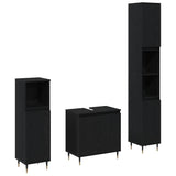 Bathroom Furniture Set 3 pcs Black Oak 30 x 30 x 190 cm 3333098