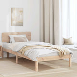 Bed Frame with Headboard Natural 90 x 200 cm Solid Pine Wood 872122