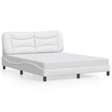 Bed Frame with LED without Mattress "Hvar" White 160x200 cm 3213942