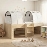 Bed with Tunnel 3 pcs Sonoma Oak and White Engineered Wood 3423557