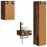Bathroom Furniture Set 3 pcs Smoked Oak 33 x 34.5 x 160 cm 3406048