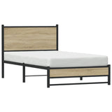 Metal Bed Frame without Mattress Sonoma Oak 107x203 cm 4007882