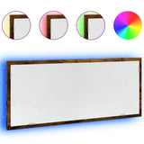 LED Bathroom Mirror Smoked Oak 100x8.5x37 cm Engineered Wood 856272