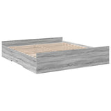 Bed Frame with Drawers without Mattress Grey Sonoma 200x200 cm 3280270