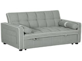 Two-Seater Linen-Look Sofa Bed - Light Grey T3398P377890