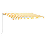 Manual Retractable Awning with LED 450x300 cm Yellow and White 3068923