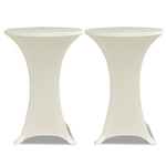 Standing Table Cover Ø80 cm Cream Stretch 4 pcs 279076