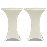 Standing Table Cover Ø80 cm Cream Stretch 4 pcs 279076
