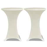 Standing Table Cover 80 cm Cream Stretch 4 pcs 279076