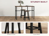 6-Piece Bar Table Set, 2 Breakfast Tables with 4 Stools, Counter Height Dining Tables & Chairs for T3398P344418