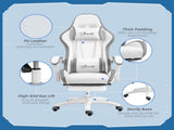 Computer Gaming Chair, PU Leather Desk Chair with Footrest, Swivel Task Chair with 135&deg Reclining T3398P343011