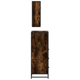 3 Piece Bathroom Furniture Set Smoked Oak Engineered Wood 3301022