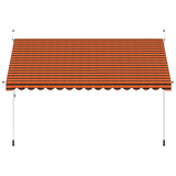 Manual Retractable Awning 400 cm Orange and Brown 145840