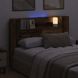 Storage Headboard with LED Old Wood Engineered Wood 3418669