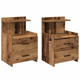 Bedside Cabinets 2 pcs with 2 Drawers Old Wood 40x36.5x62 cm 858647