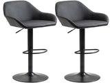 Bar Stools Set of 2, Height Adjustable Swivel Barstools, PU Leather Kitchen Stools with Backs, T3398P343308