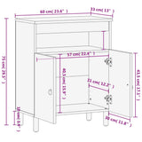 Side Cabinet 60x33x75 cm Solid Wood Mango 358237