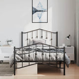 Metal Bed Frame without Mattress with Footboard Black 100x190cm 373801