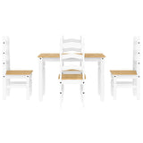 5 Piece Dining Set PANAMA White Solid Wood Pine 3345199