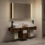 Bathroom Cabinet Set 4 pcs Smoked Oak Engineered Wood 3406307