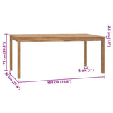 Garden Dining Table 180x90x77 cm Solid Teak Wood 315621
