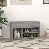 816054 Shoe Bench Grey Sonoma 80x30x45 cm Engineered Wood